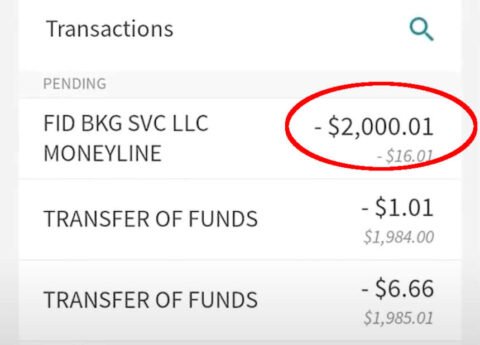 FID BKG SVC LLC Moneyline charge
